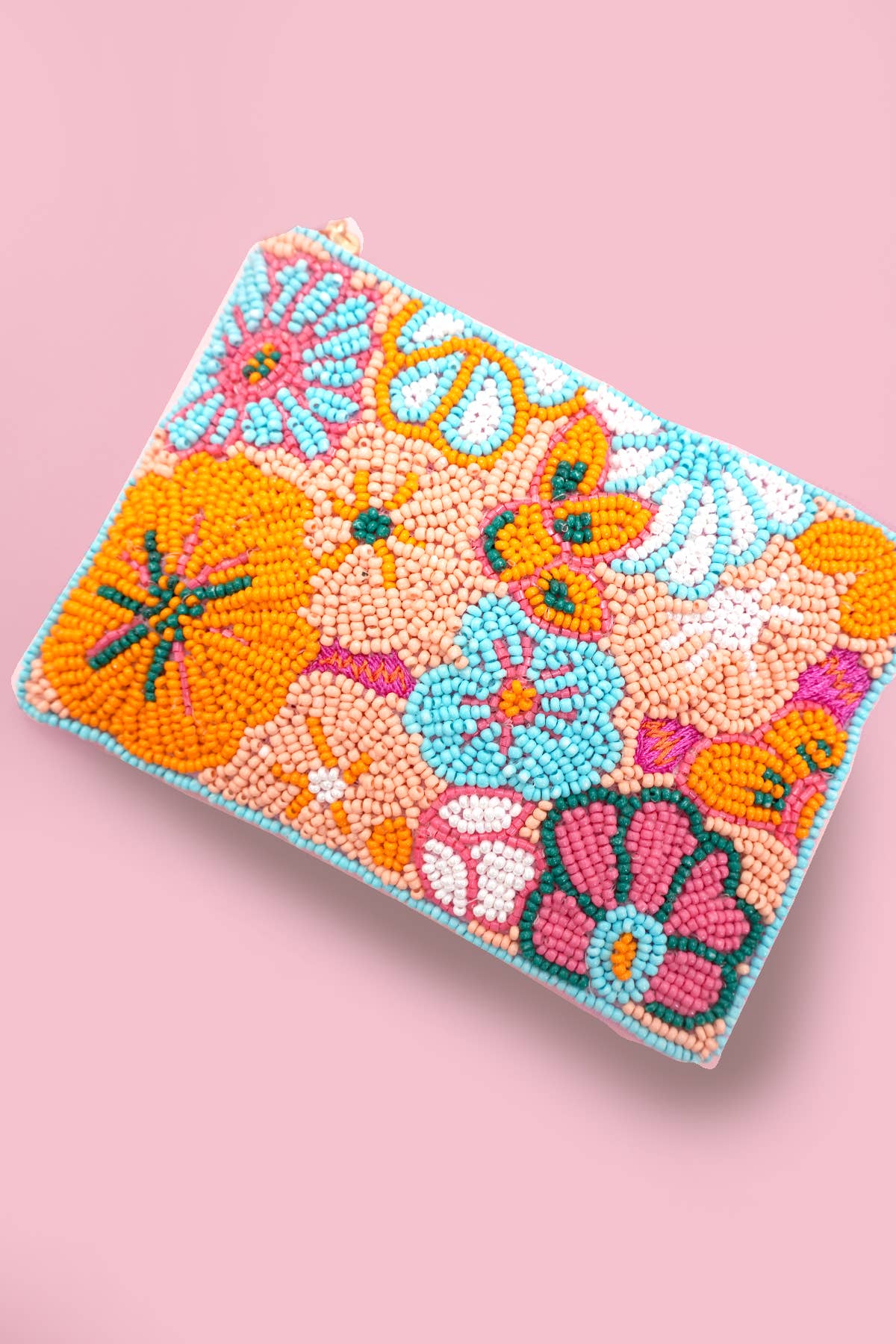 LONDON BUS FLOWER PARIS SEED BEAD COIN POUCH | 91CP1070: PARIS 1073