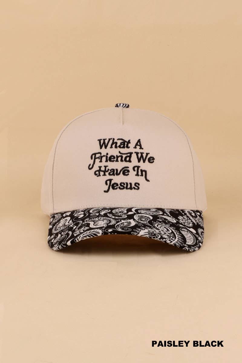 `What A Friend We Have In Jesus Two Tone Cotton Hat : ASH MOCHA-195886 / OS