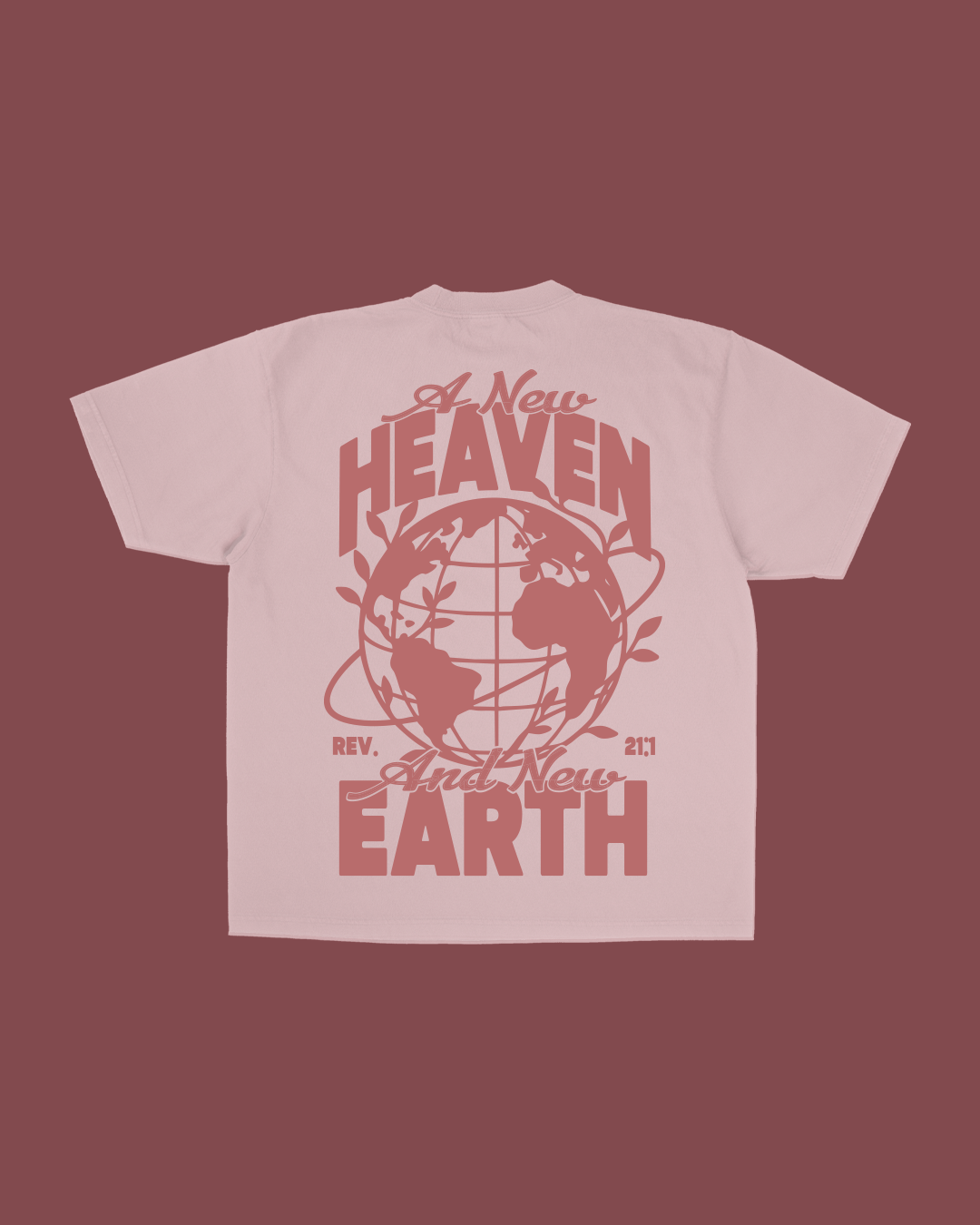 NEW || "A New Heaven & New Earth" Tee || Light Pink: XL