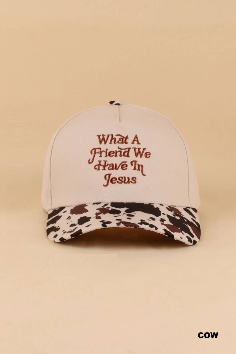 `What A Friend We Have In Jesus Two Tone Cotton Hat : ASH MOCHA-195886 / OS