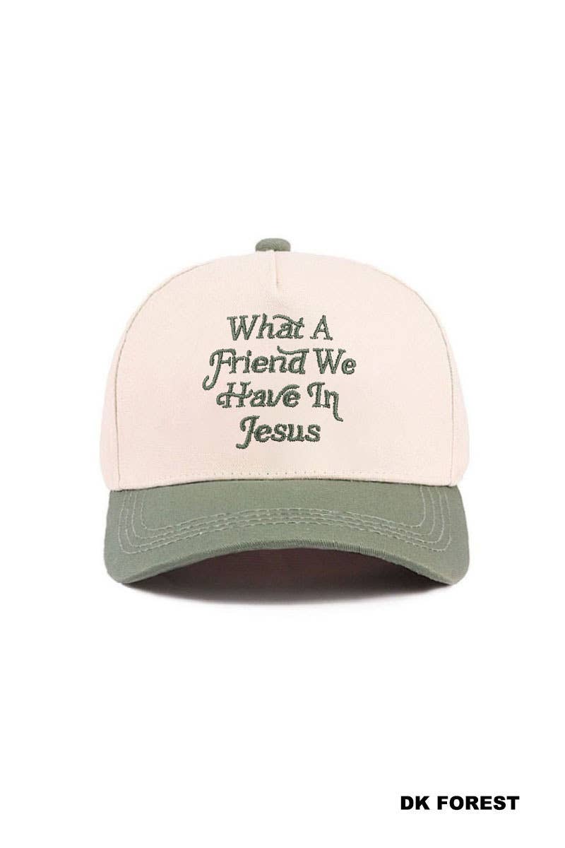 `What A Friend We Have In Jesus Two Tone Cotton Hat : ASH MOCHA-195886 / OS