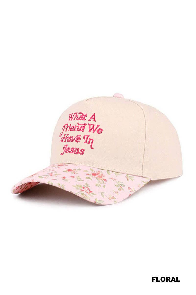 `What A Friend We Have In Jesus Two Tone Cotton Hat : ASH MOCHA-195886 / OS