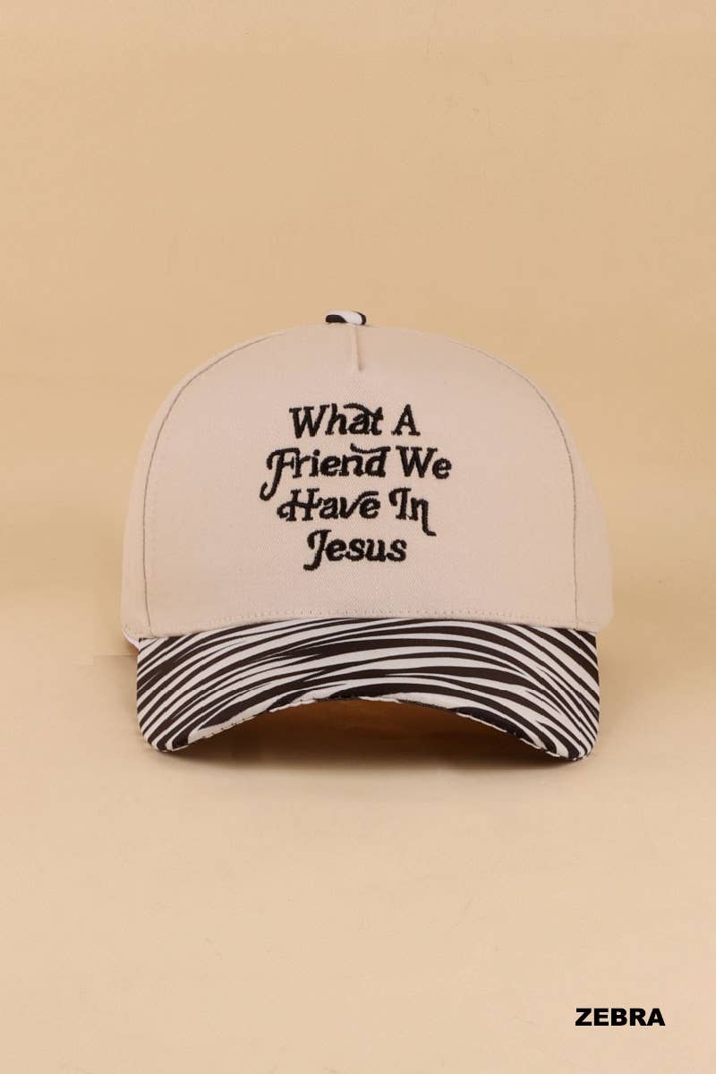 `What A Friend We Have In Jesus Two Tone Cotton Hat : ASH MOCHA-195886 / OS