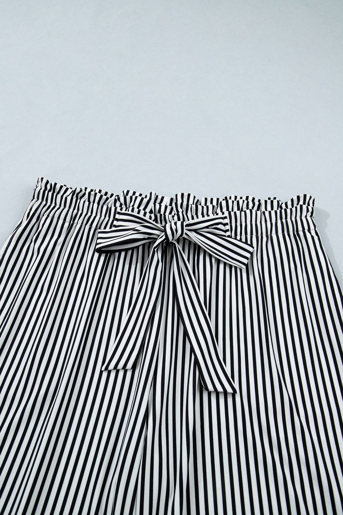 Stripe Plus Size Loose Straight Casual Pants S-4X: Black / M