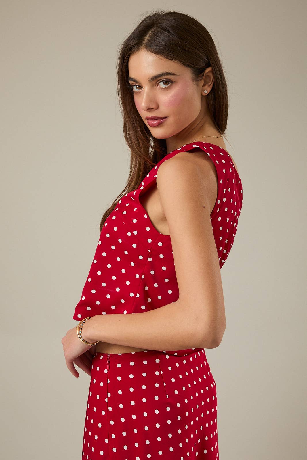 Hannah OFF SHOULDER SIDE TIE POLKA DOT TOP: WHITE-BLACK DOT / S