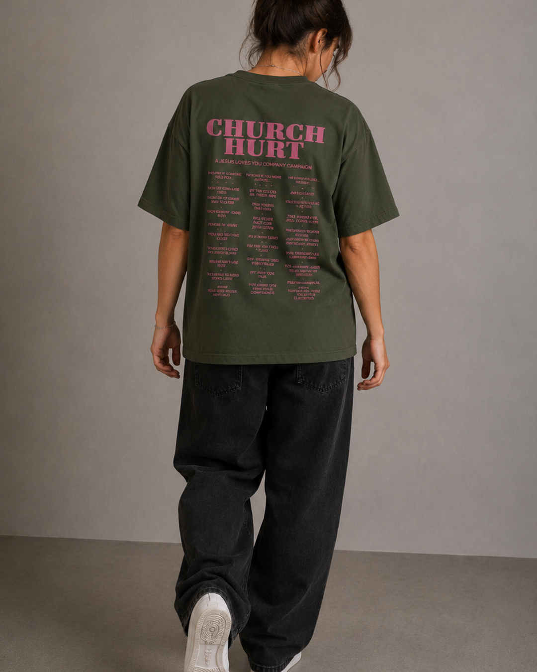 "Church Hurt Collection" || Statement Tee: Olive / XL