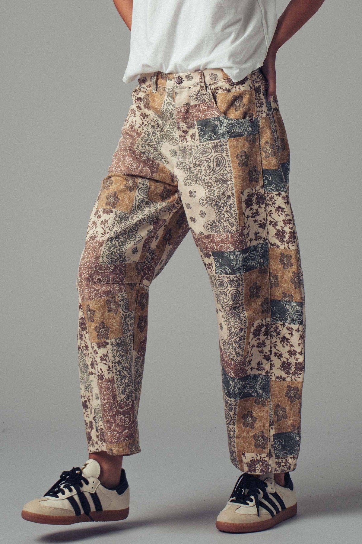 Boho Patchwork Wide Leg Pants: MULTI / S-2/M-2/L-2