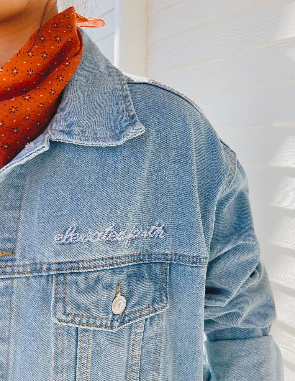 What a Friend In Jesus Denim Jacket: 2XL