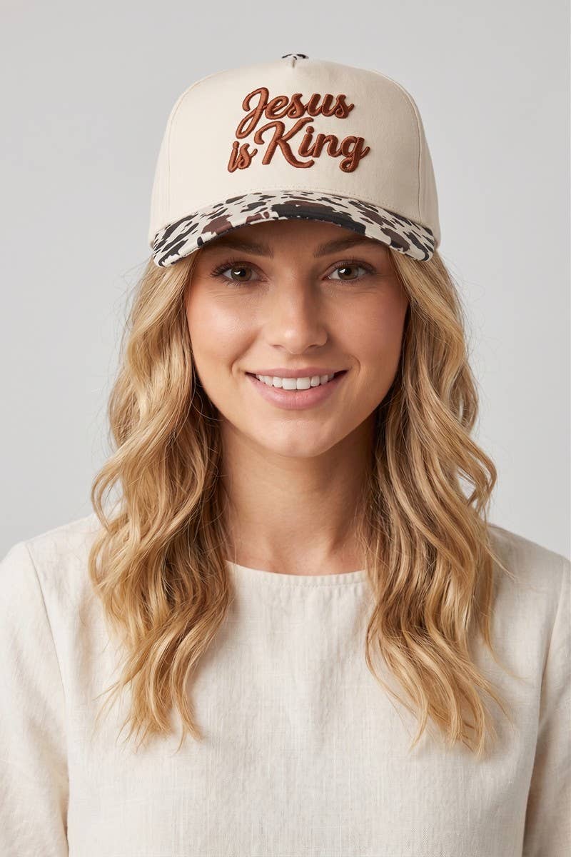 `Jesus Two Tone Cotton Cap: LEOPARD-192519 / OS