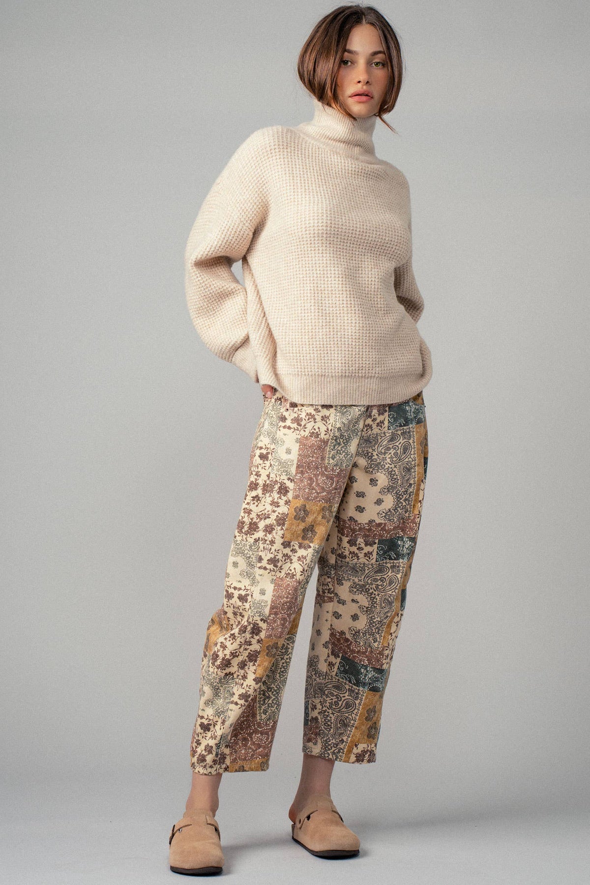 Boho Patchwork Wide Leg Pants: MULTI / S-2/M-2/L-2