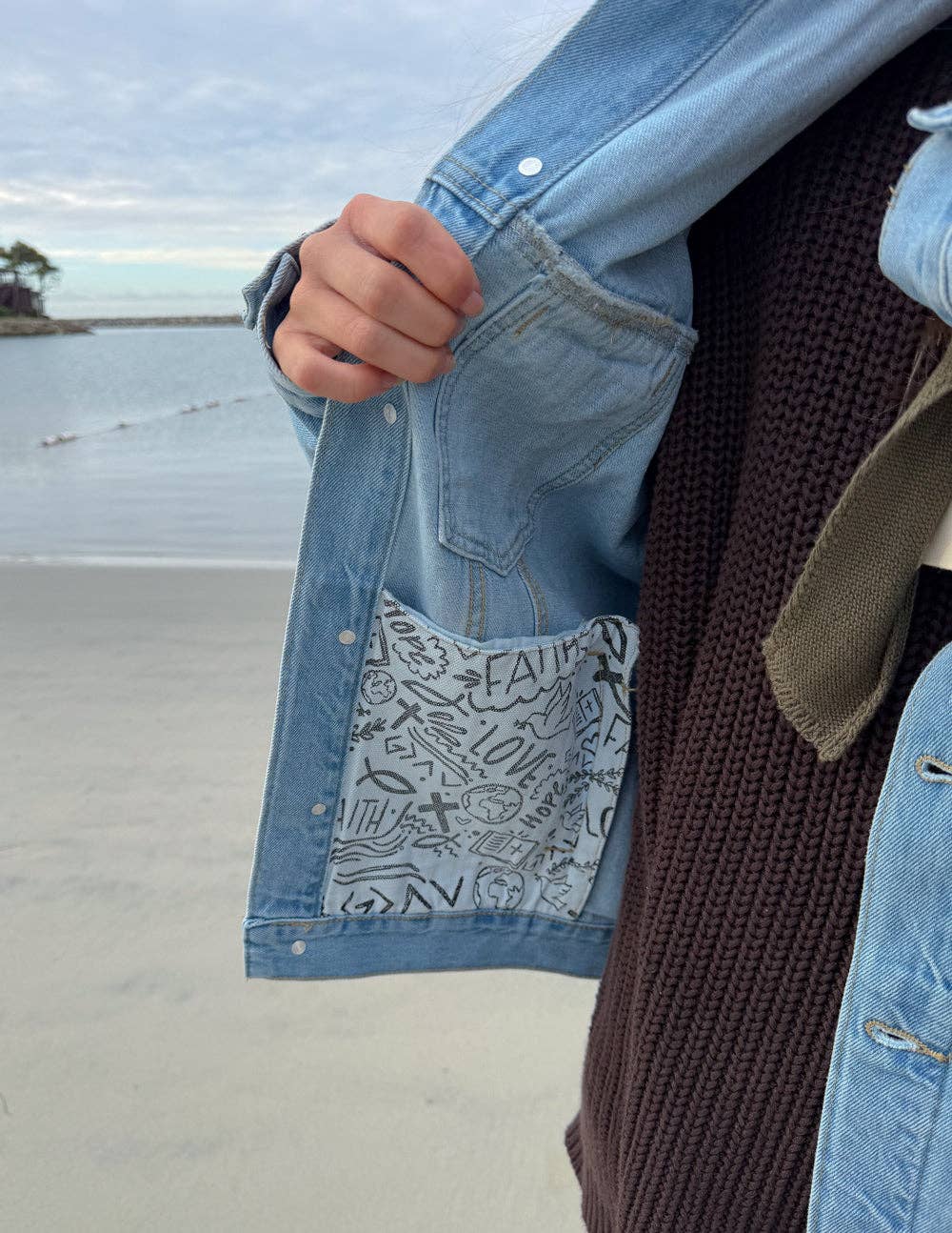 What a Friend In Jesus Denim Jacket: 2XL