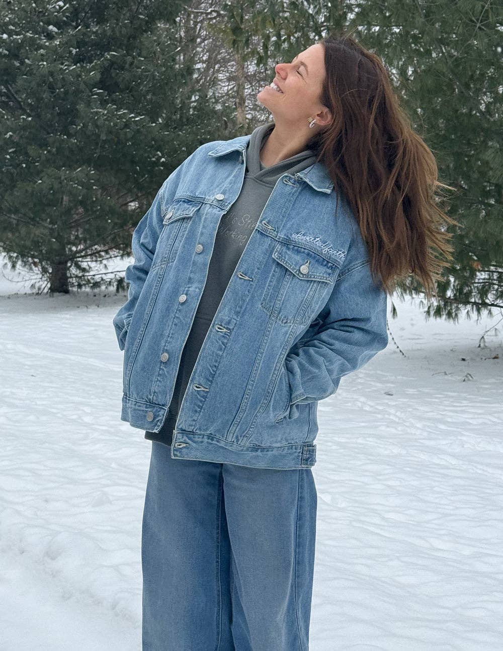 What a Friend In Jesus Denim Jacket: 2XL