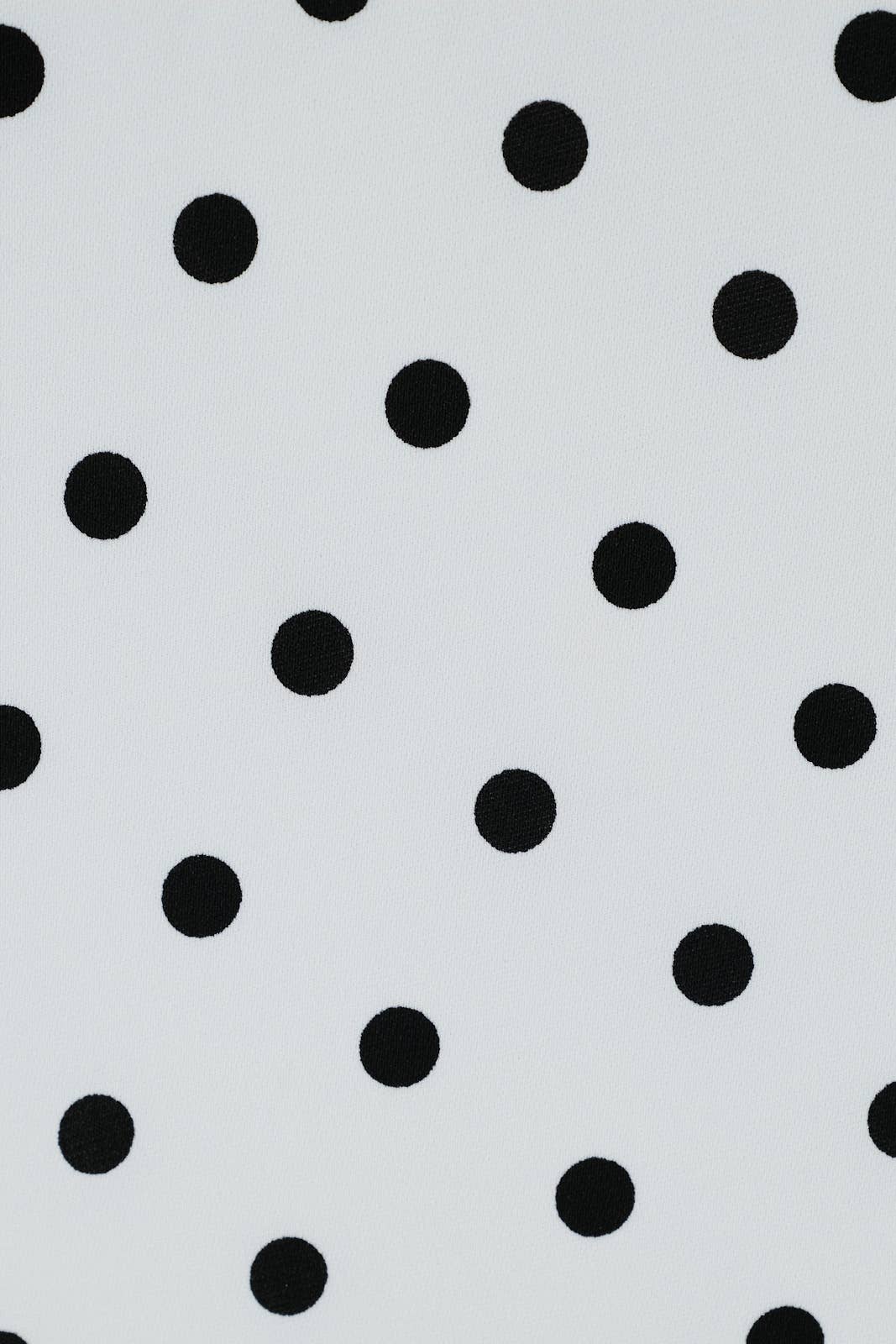 Hannah OFF SHOULDER SIDE TIE POLKA DOT TOP: WHITE-BLACK DOT / M