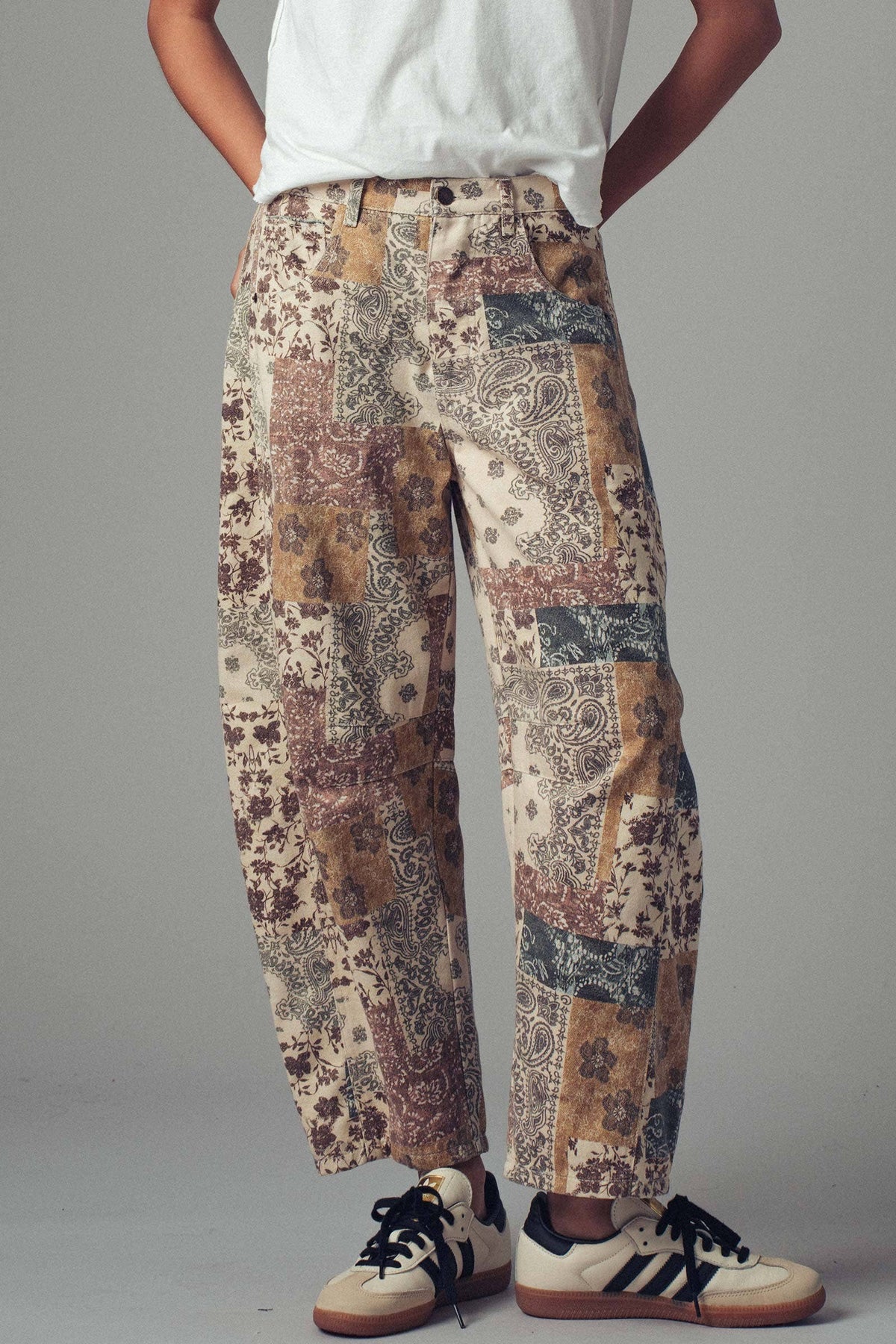 Boho Patchwork Wide Leg Pants: MULTI / S-2/M-2/L-2
