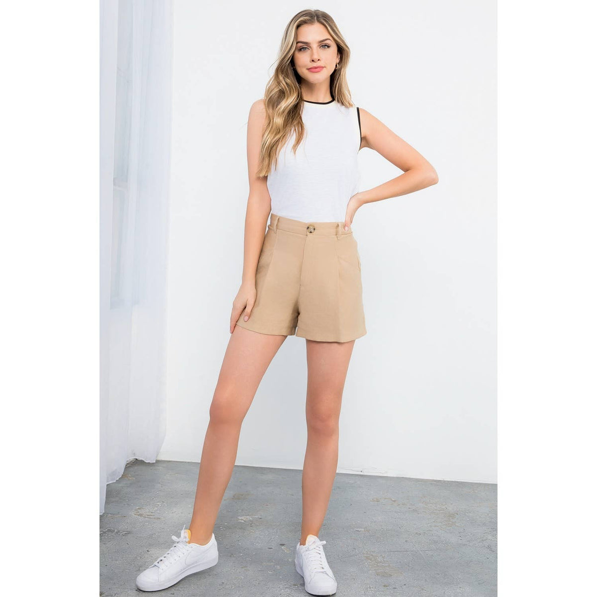 Knit Sleeveless Top: BLACK / XS-S-M-L(1-2-2-1)