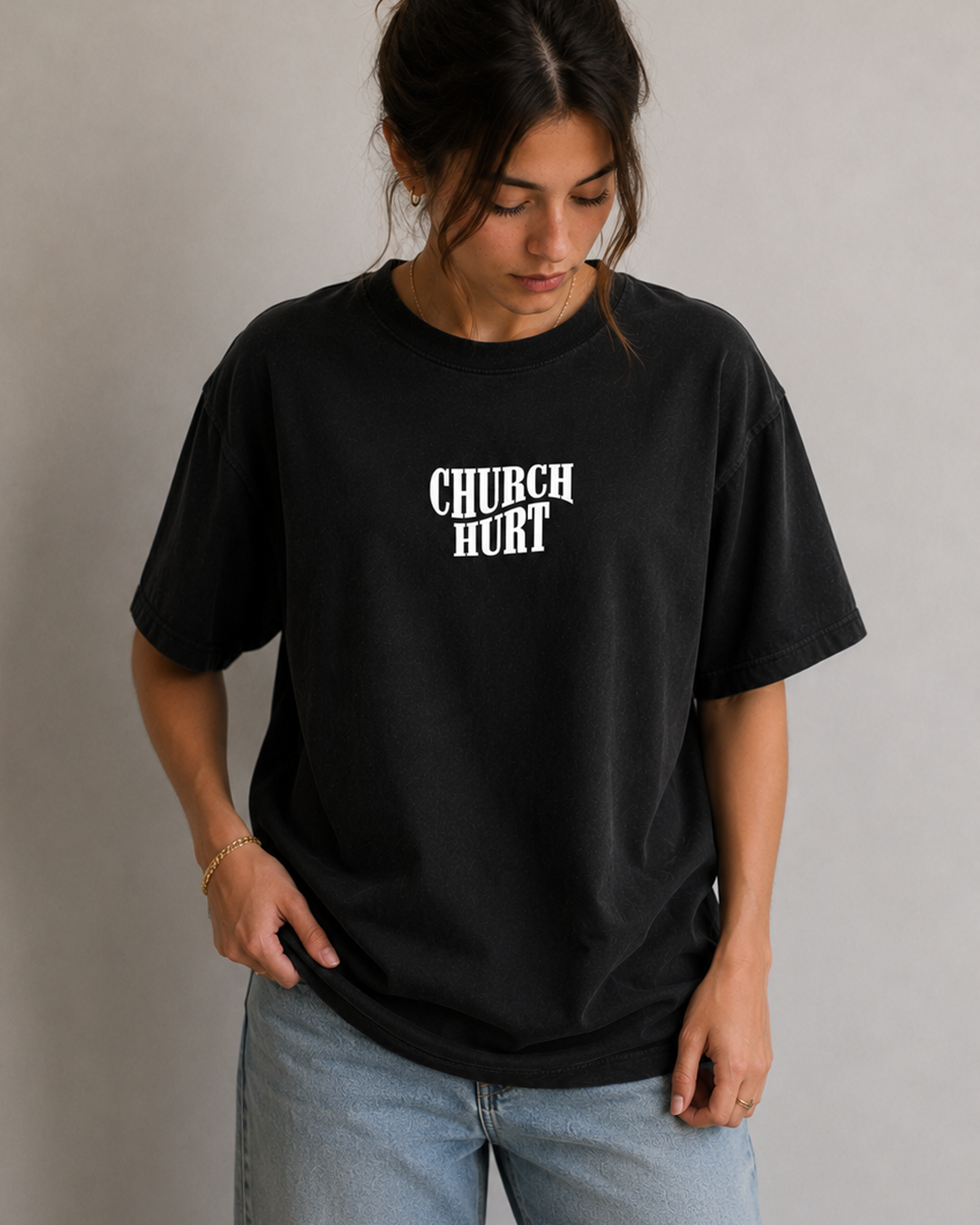 "Church Hurt Collection" || Statement Tee: Olive / XL