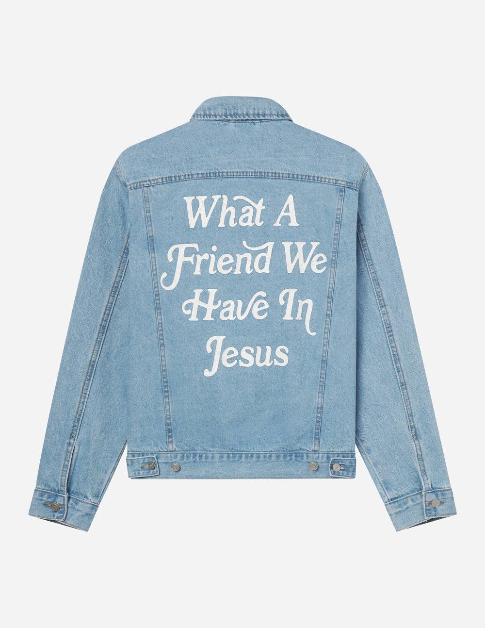 What a Friend In Jesus Denim Jacket: 2XL