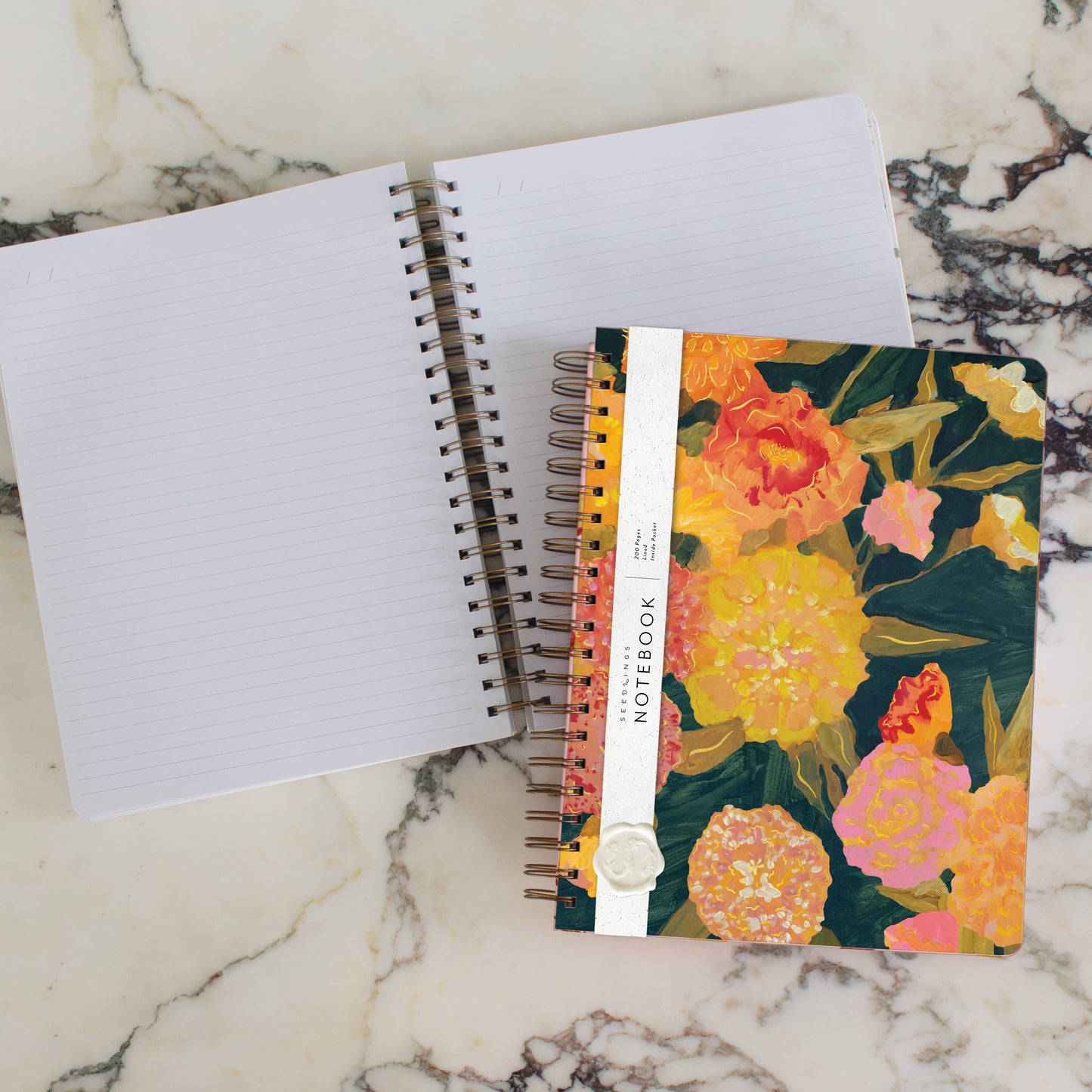 Marigolds Seedlings Big 8.5" x 11" Notebook