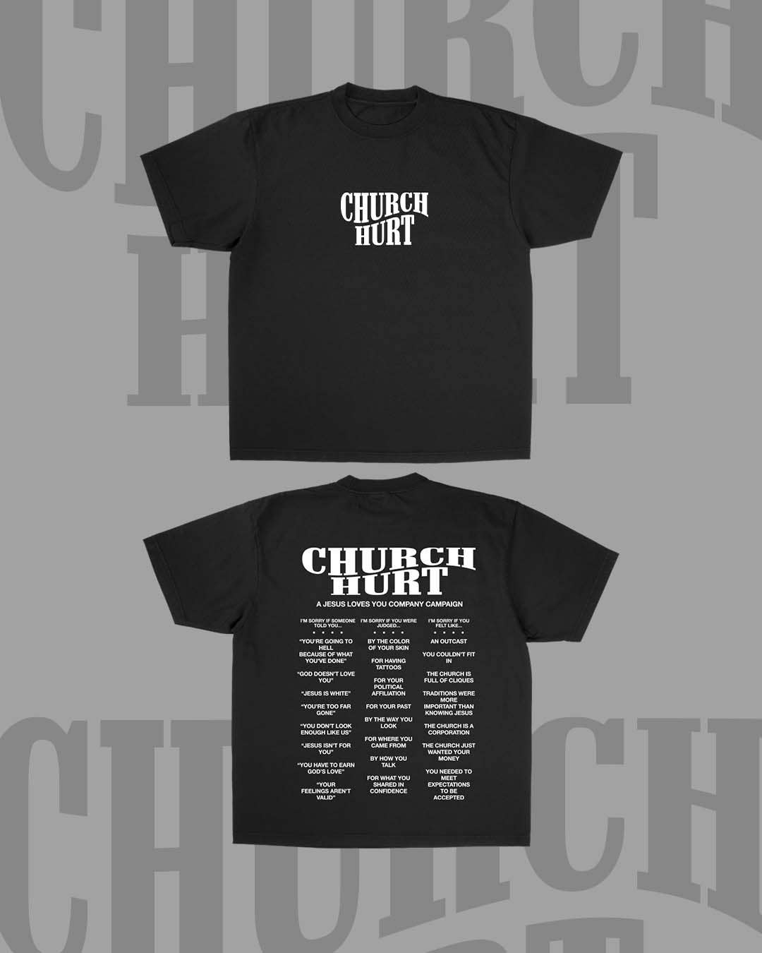 "Church Hurt Collection" || Statement Tee: Olive / XL