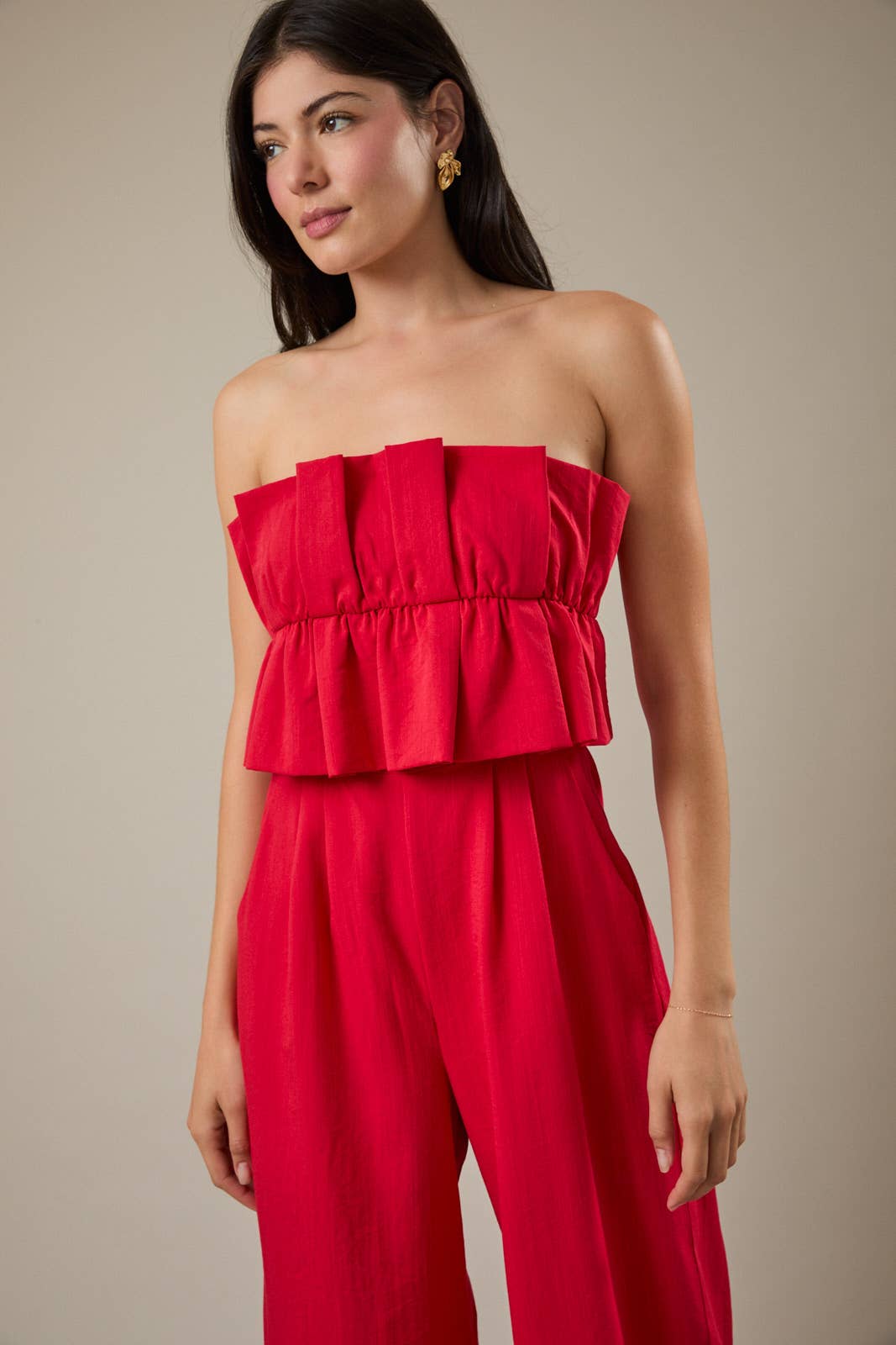 Esther RUFFLE BODICE JUMPSUIT: LT BLUE / S