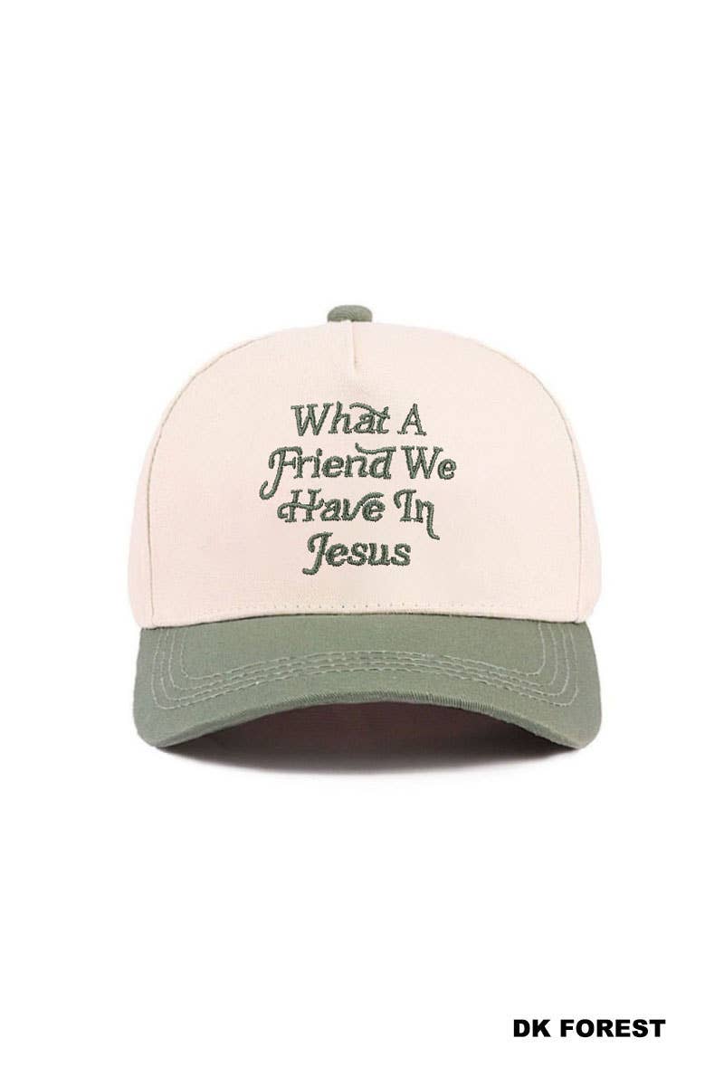 `What A Friend We Have In Jesus Two Tone Cotton Hat : ASH MOCHA-195886 / OS