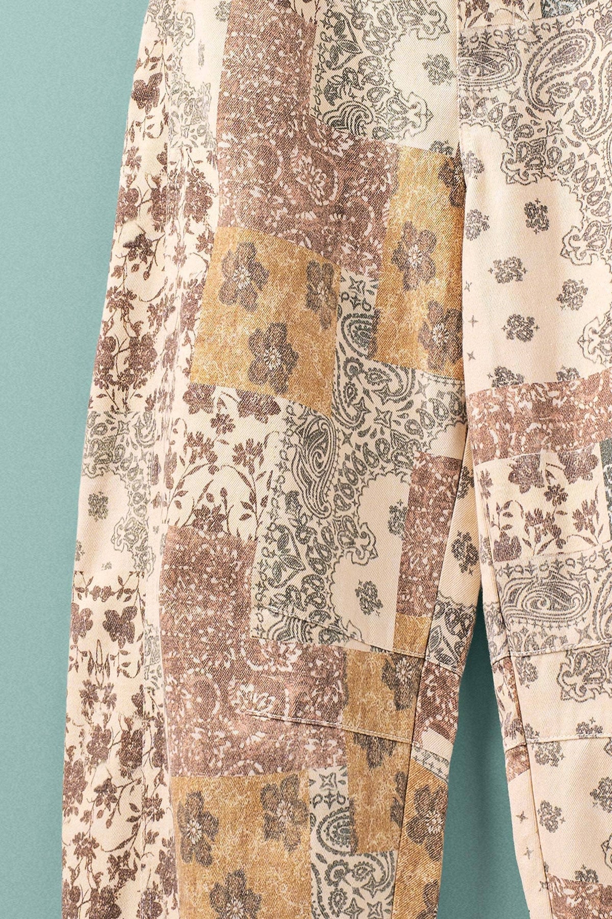 Boho Patchwork Wide Leg Pants: MULTI / S-2/M-2/L-2