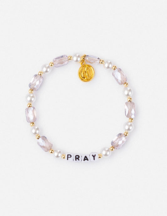 Pray Pearl Letter Bracelet: Large