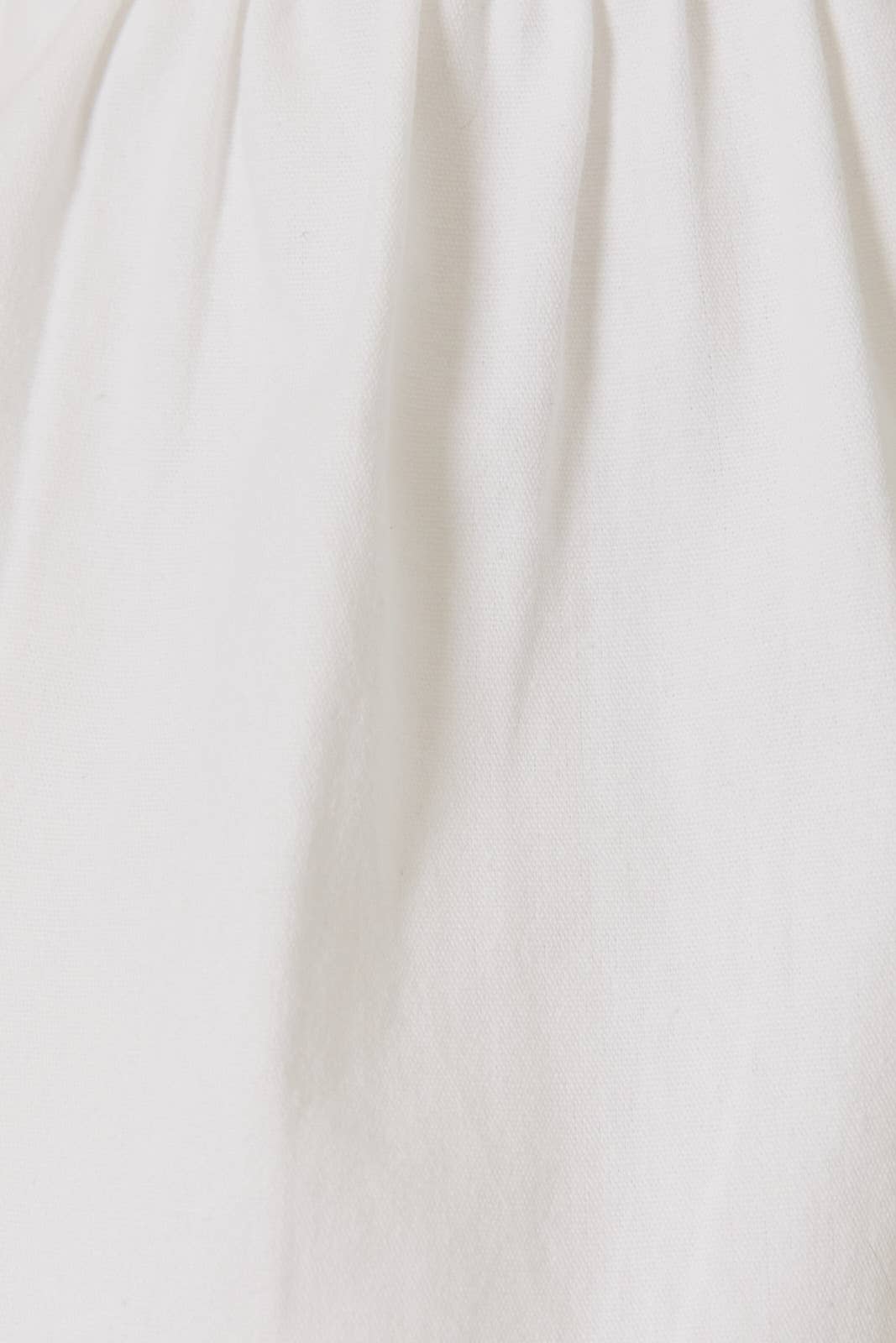 Anna FRONT TIE CINCHED LINEN TOP WITH FRONT TIES AND BEAD TRIM: OFF WHITE / M
