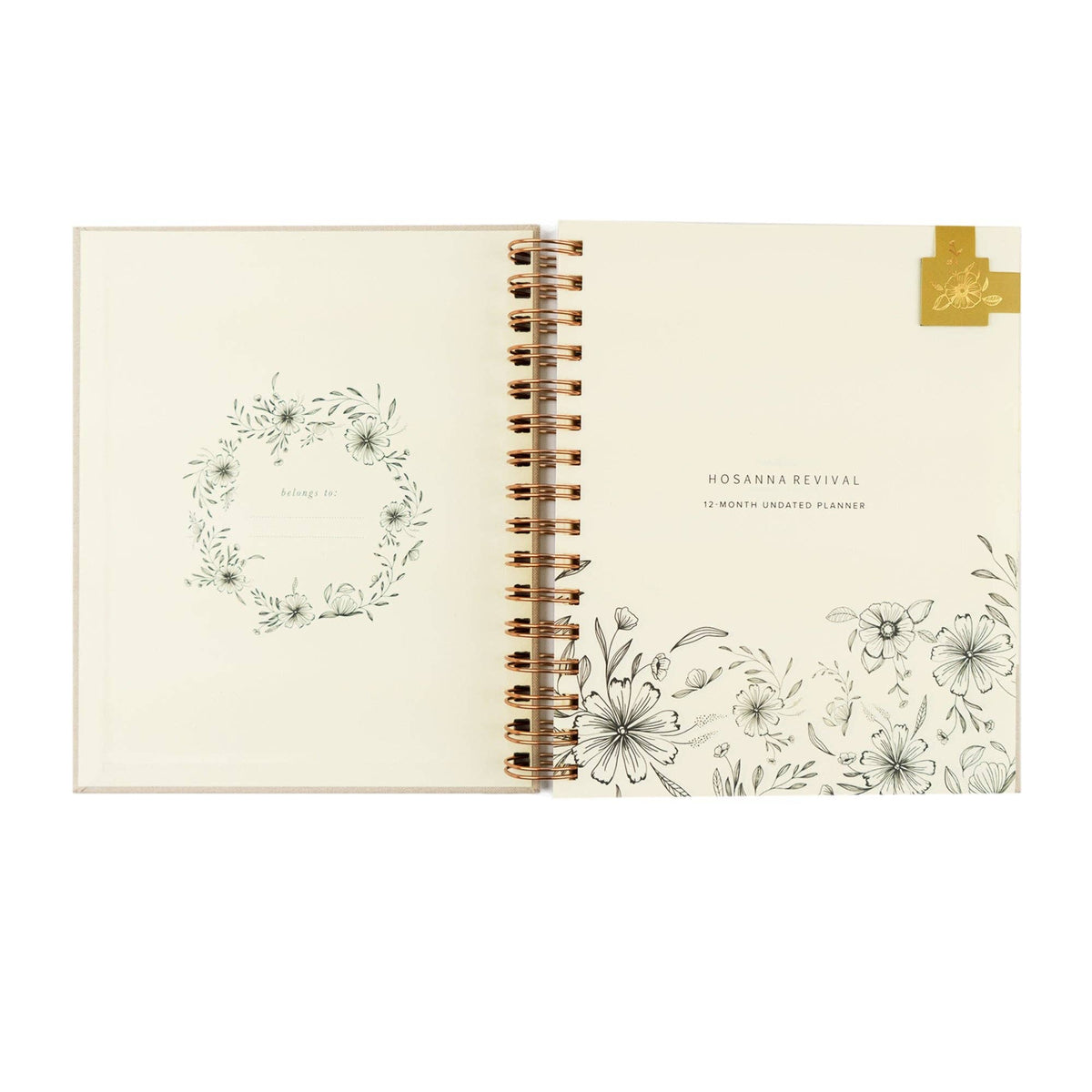 12-Month Undated Planner: Magnolia Springs Design, Spiral