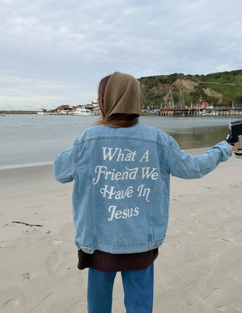 What a Friend In Jesus Denim Jacket: 2XL