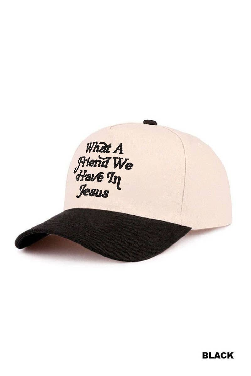 `What A Friend We Have In Jesus Two Tone Cotton Hat : ASH MOCHA-195886 / OS