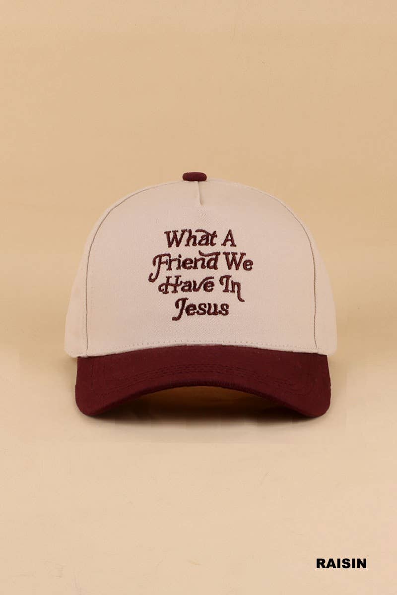 `What A Friend We Have In Jesus Two Tone Cotton Hat : ASH MOCHA-195886 / OS