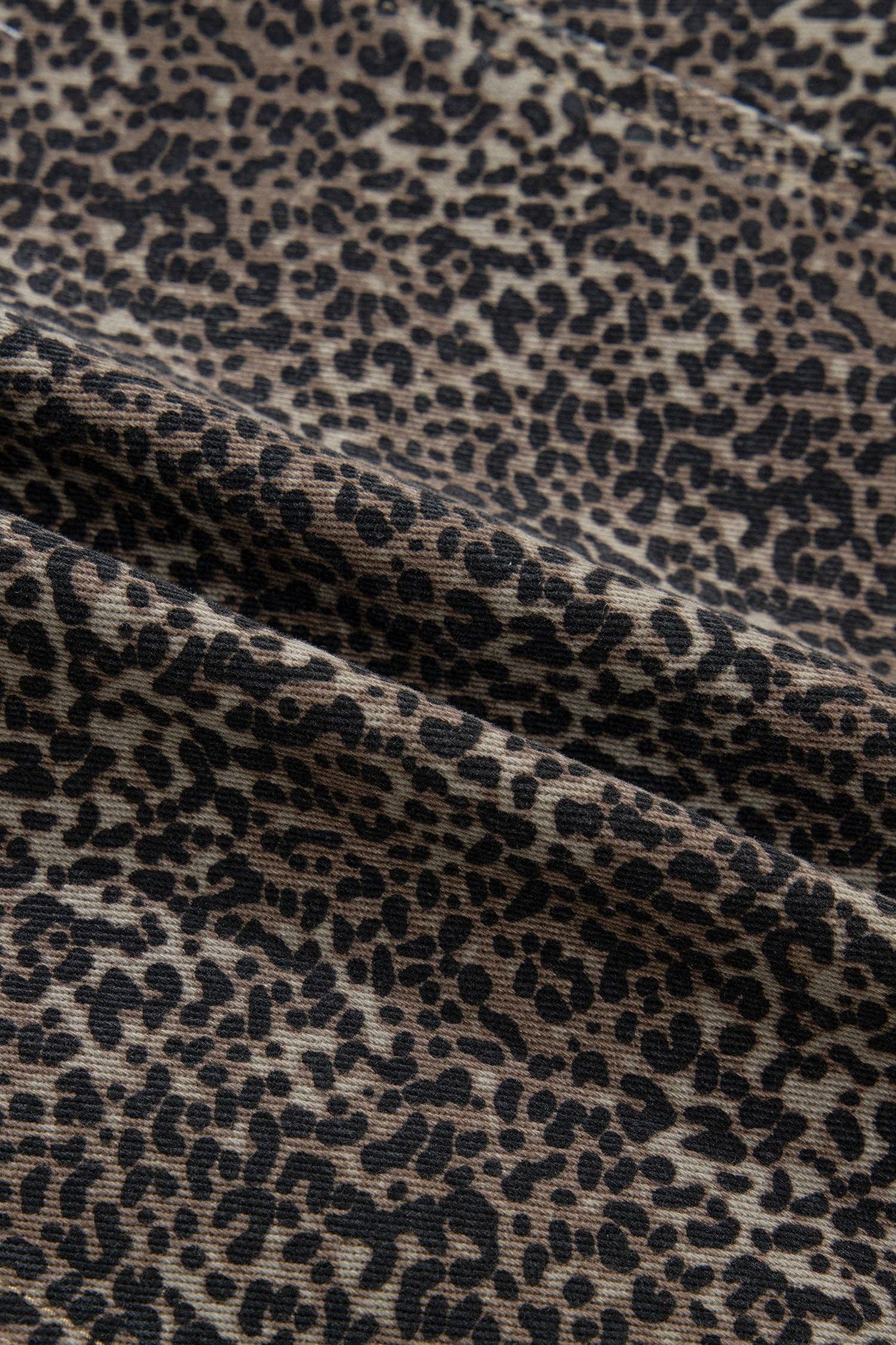 Damaris Leopard Denim Button Front Vest: Brown / L